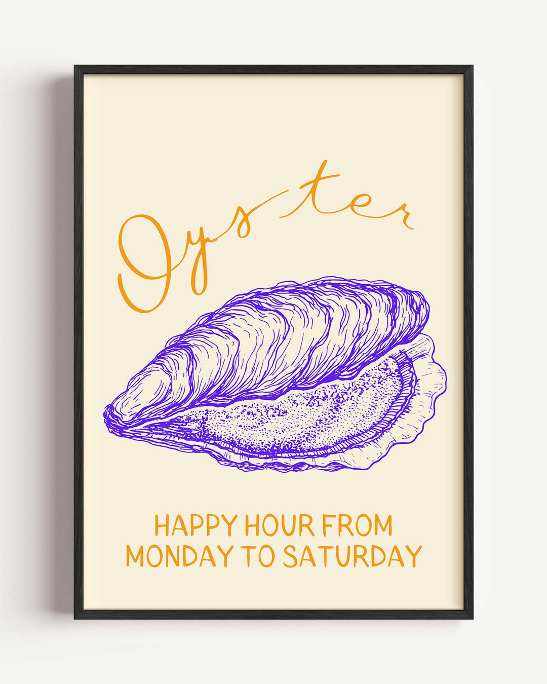 Stijlvolle Oester Illustratie Poster-WallArtistic