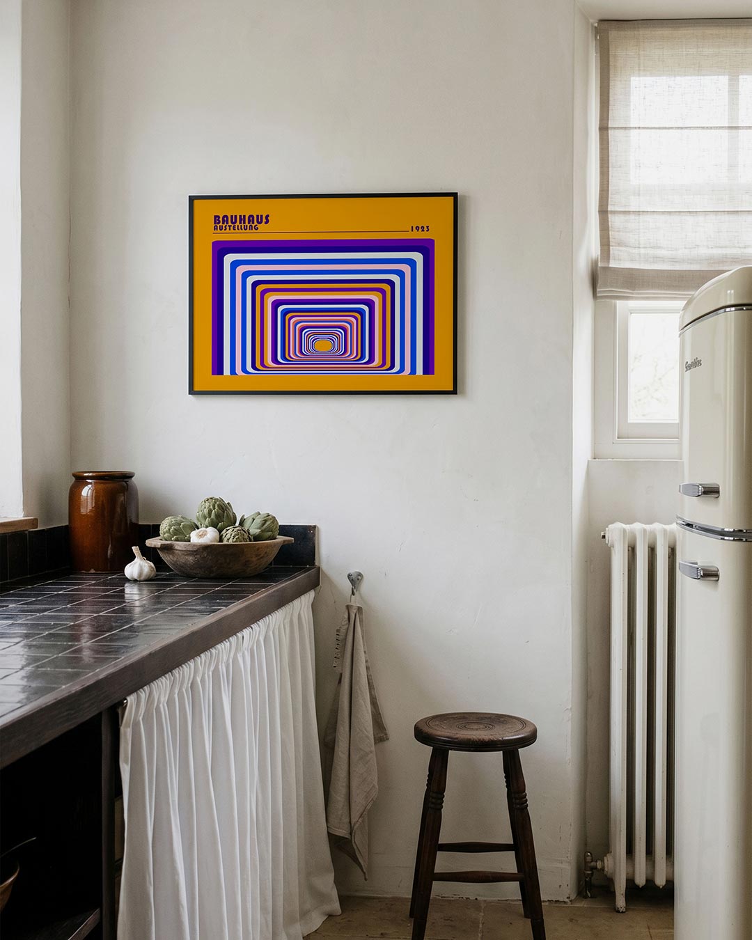 Kleurrijke lijnenspiralen Poster