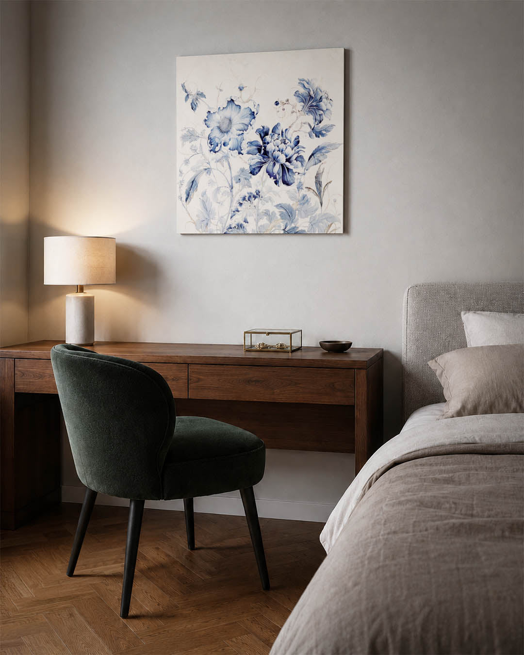 Blauwe bloemenpracht Kunstwerk