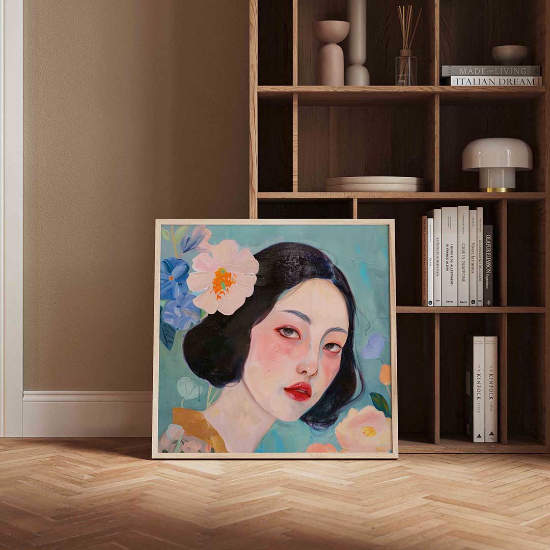Vrouw met bloemen Poster