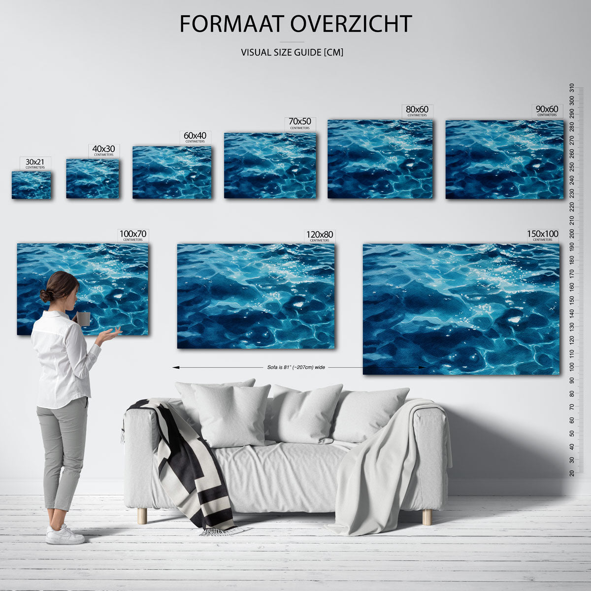 Blauwe wateroppervlak Poster