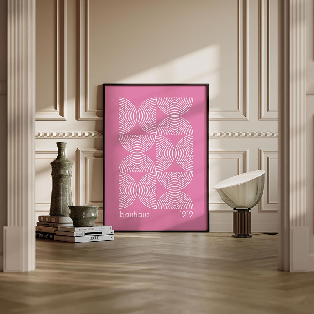 Cirkelritme roze Poster