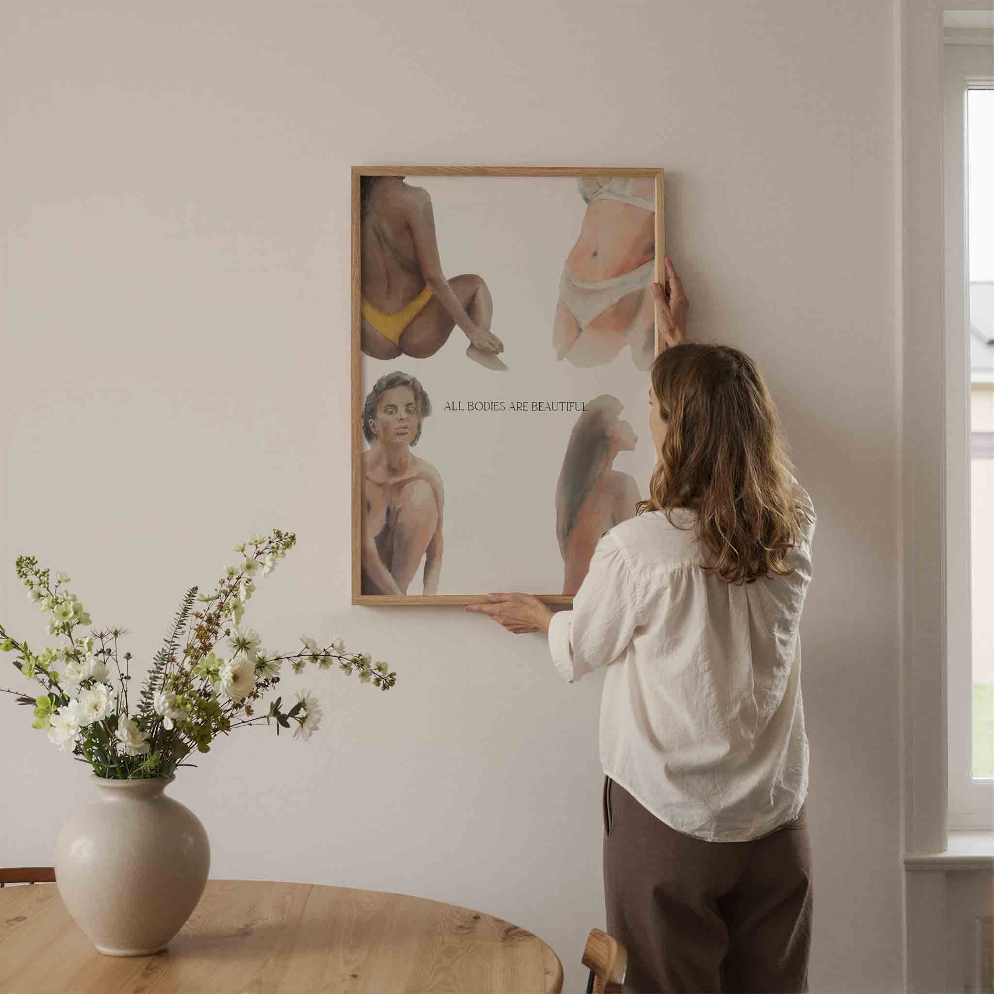 Figuren in badkleding Poster