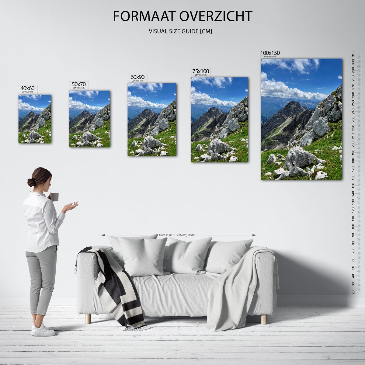 Berglandschap met rotsen Kunstwerk