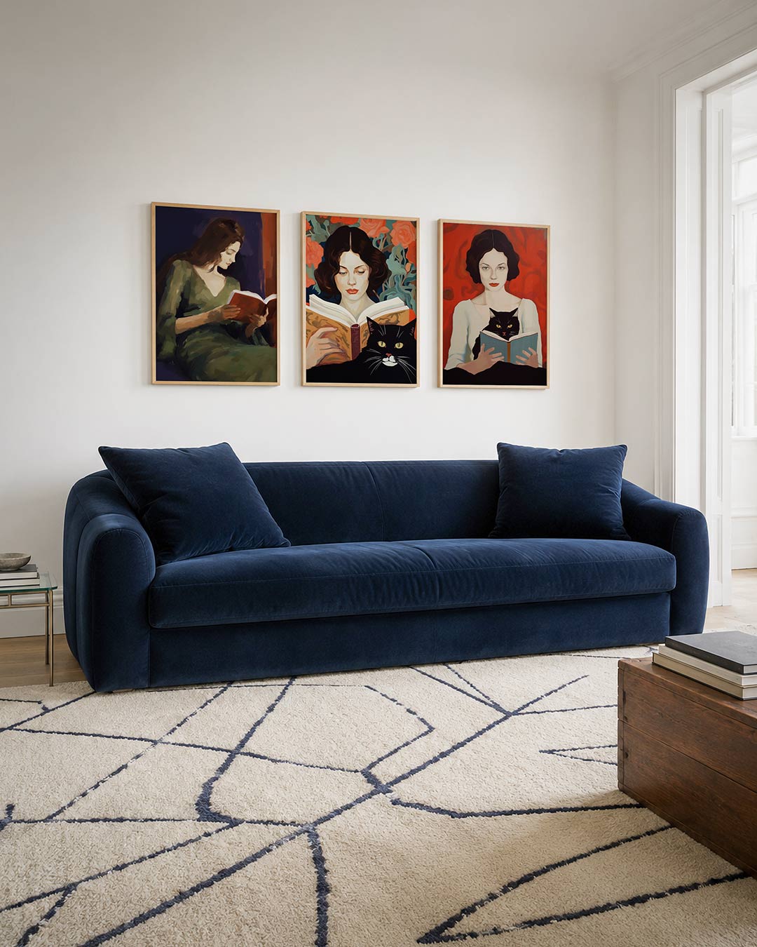 Lezende vrouw Posterset
