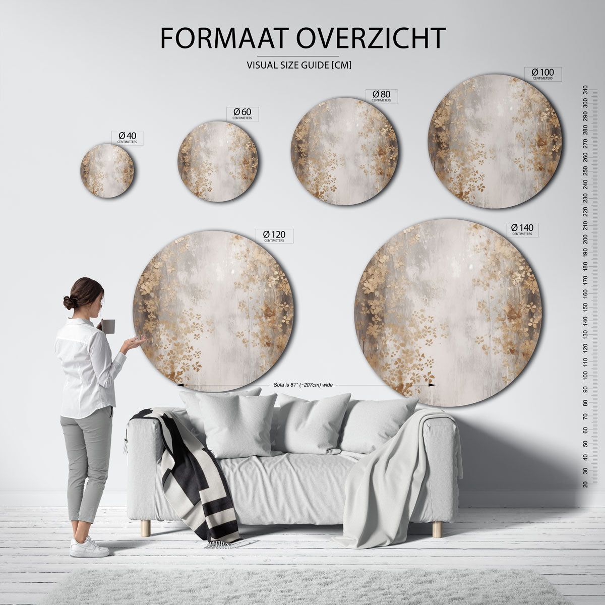 Bloemmotief Muurcirkel