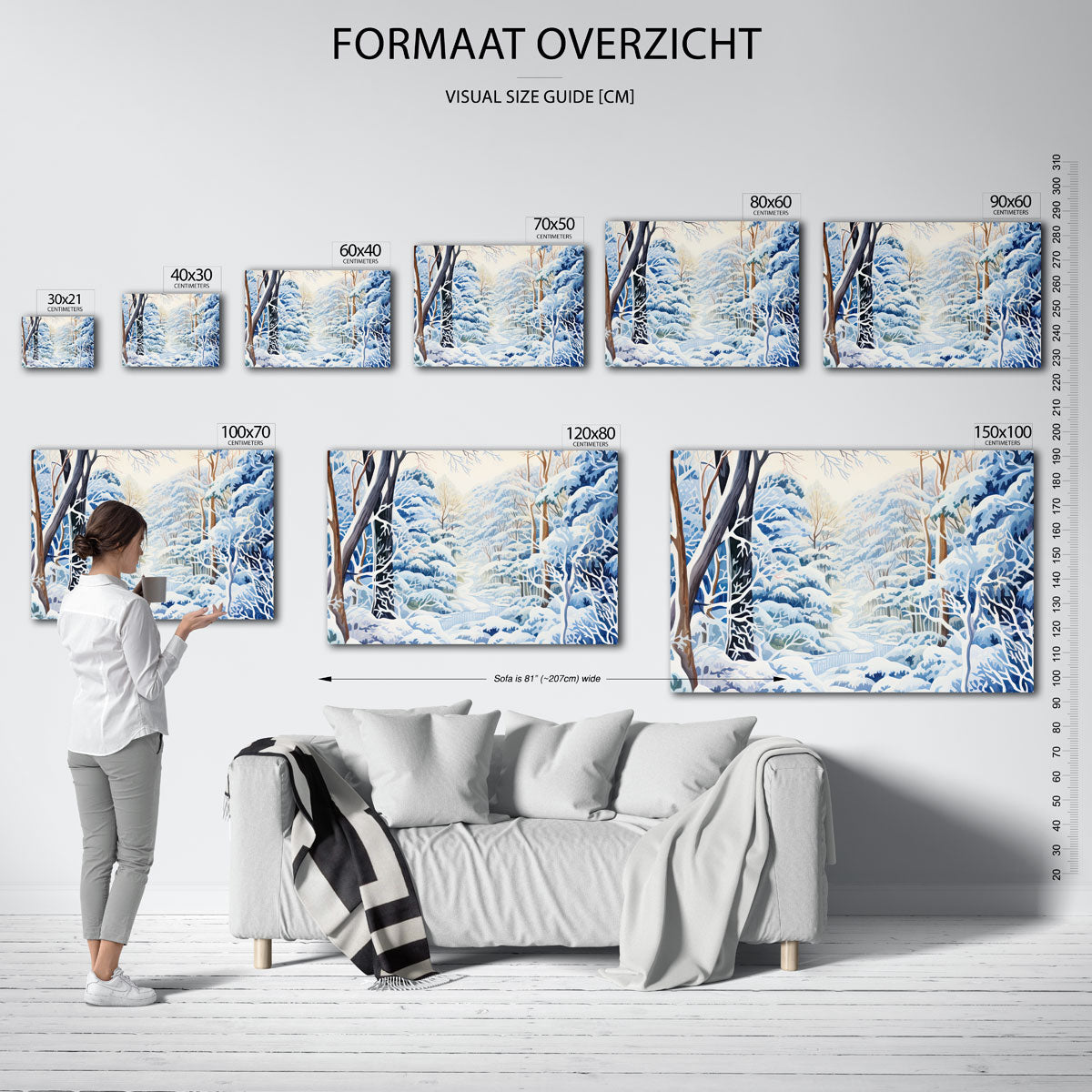 Winterlandschap met bomen Poster