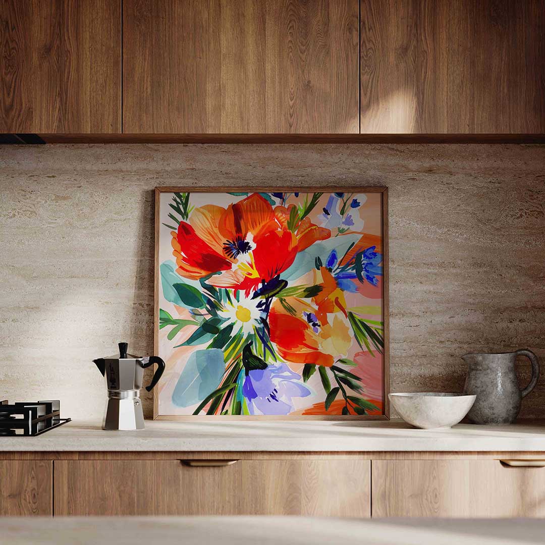 Bloemen in levendige kleuren Poster