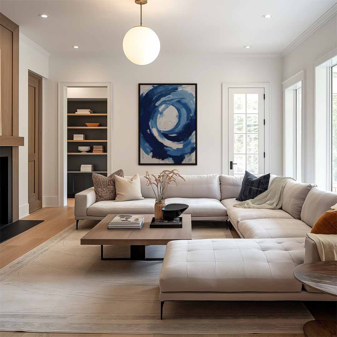 Blauwe Stroom Kunstwerk-canvas-dibond-plexiglas-wanddecoratie-WallArtistic