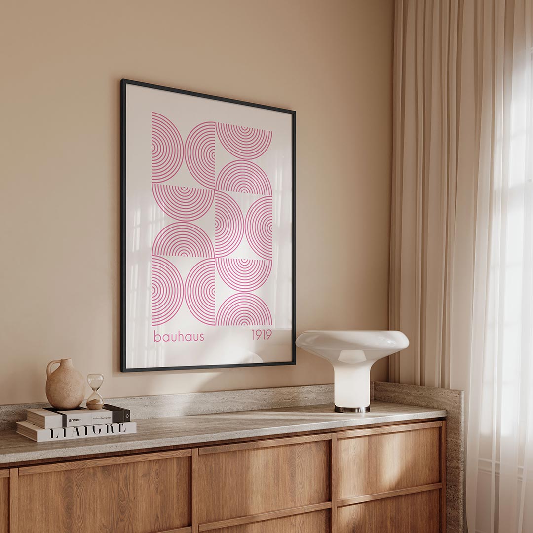 Cirkelpatroon en lijnen Poster