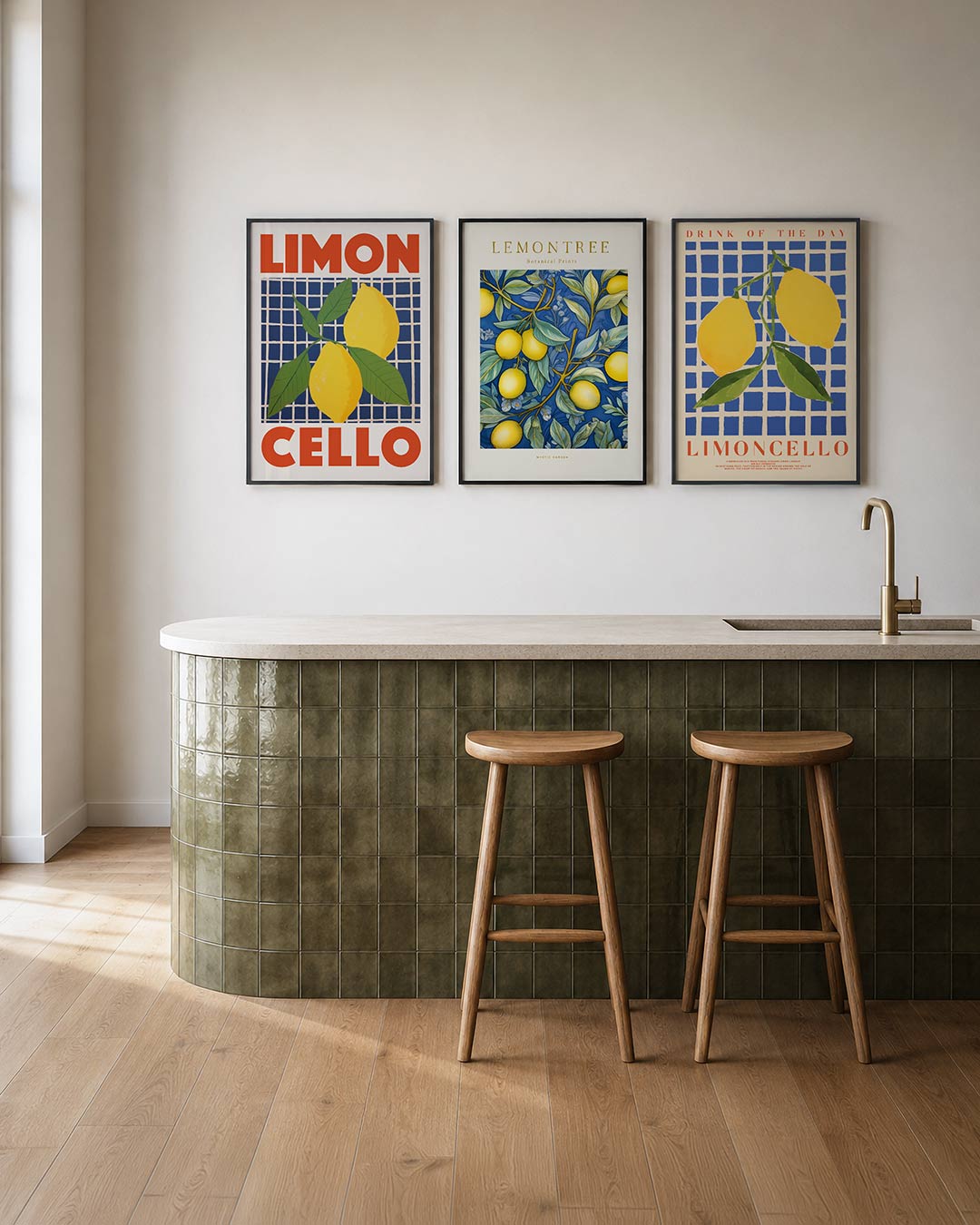 Citrus en ruiten Posterset