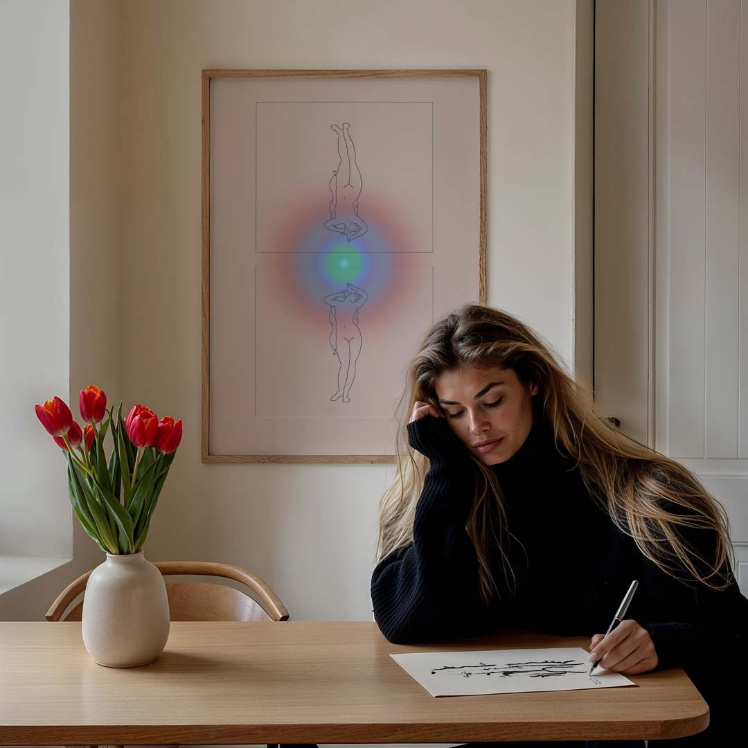 Kunstzinnige Lichaamssilhouet Poster-WallArtistic