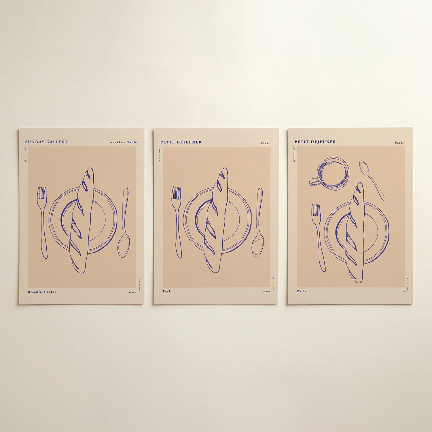 Eenvoudige ontbijtsetting Posterset