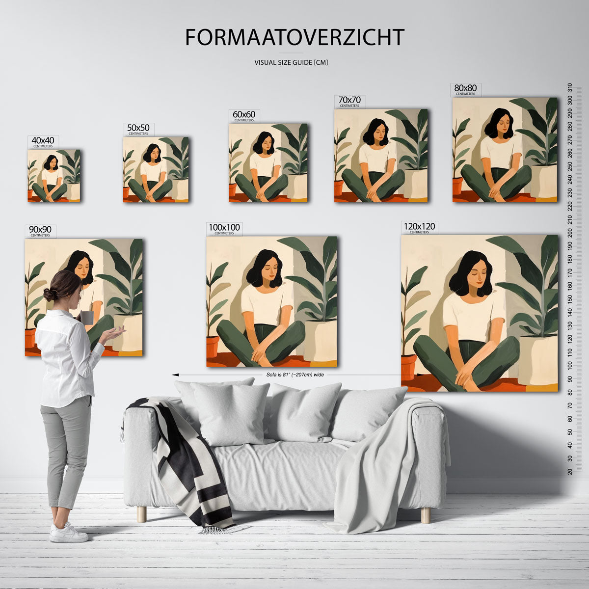 Vrouw met planten Poster