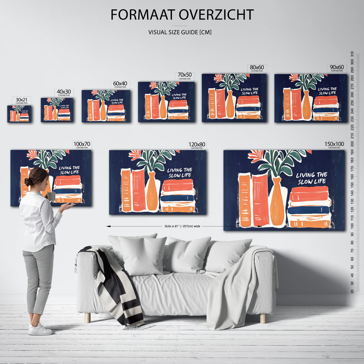 Boeken en vaas met bloemen Poster