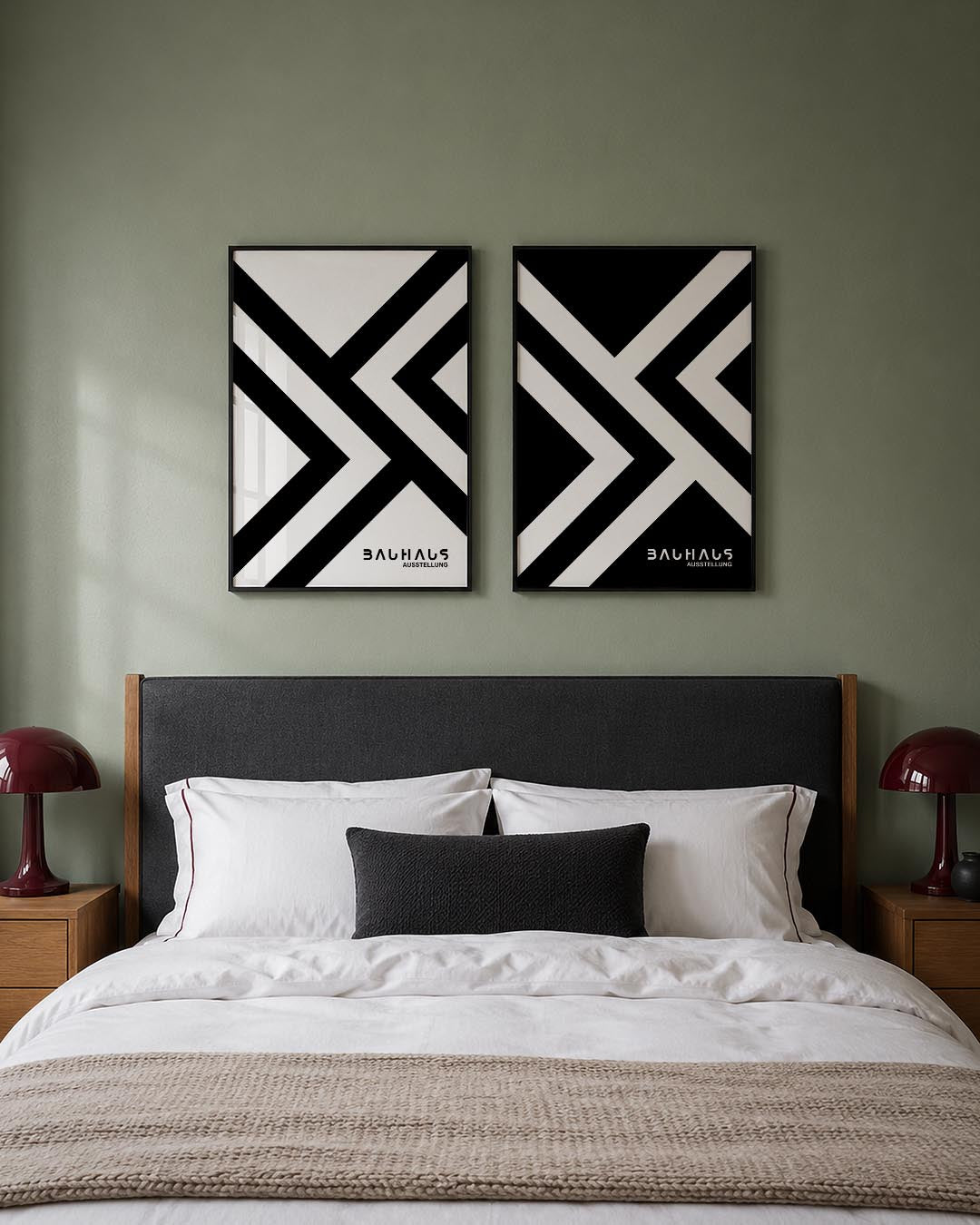 Zwart wit lijnenspel Posterset