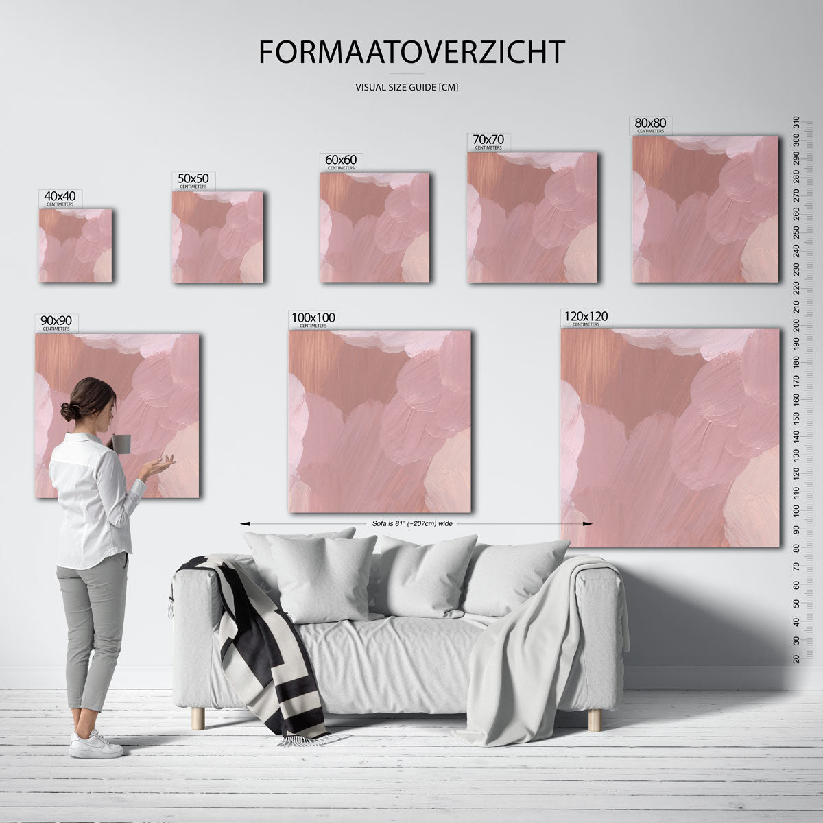 Abstracte roze penseelstreken Poster