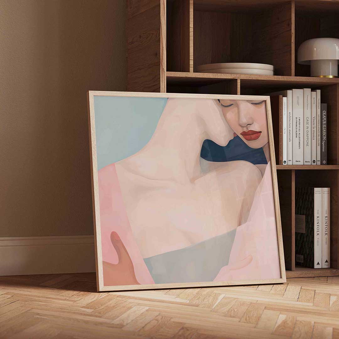Twee figuren in zachte tinten Poster