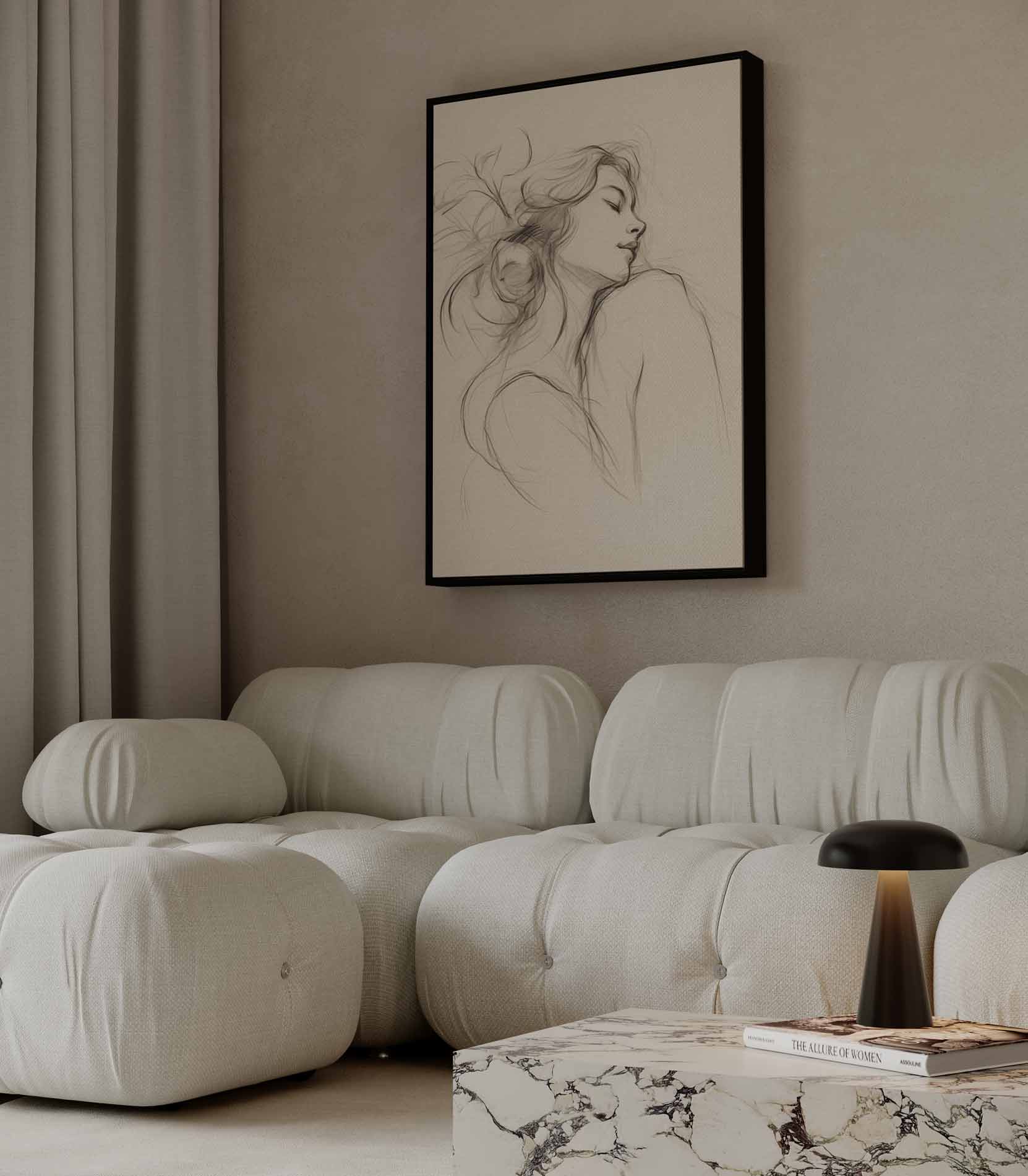 Dromerige Schemerschets Kunstwerk-canvas-dibond-plexiglas-wanddecoratie-WallArtistic
