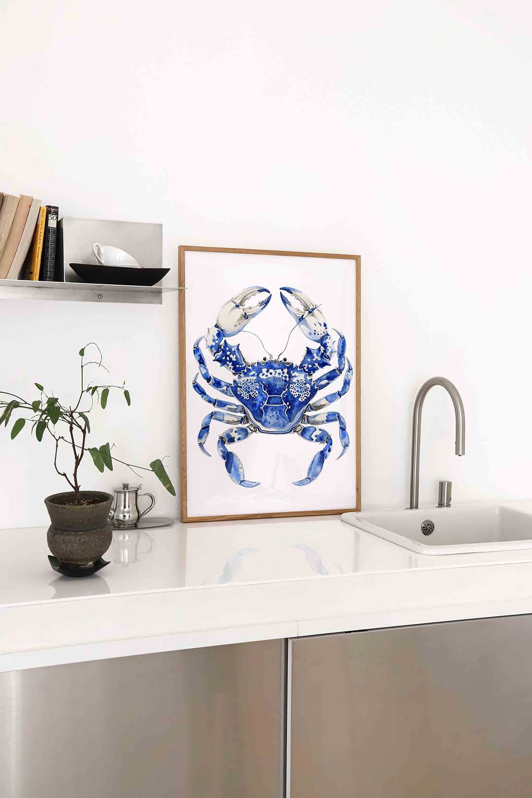 Blauwe krab Poster