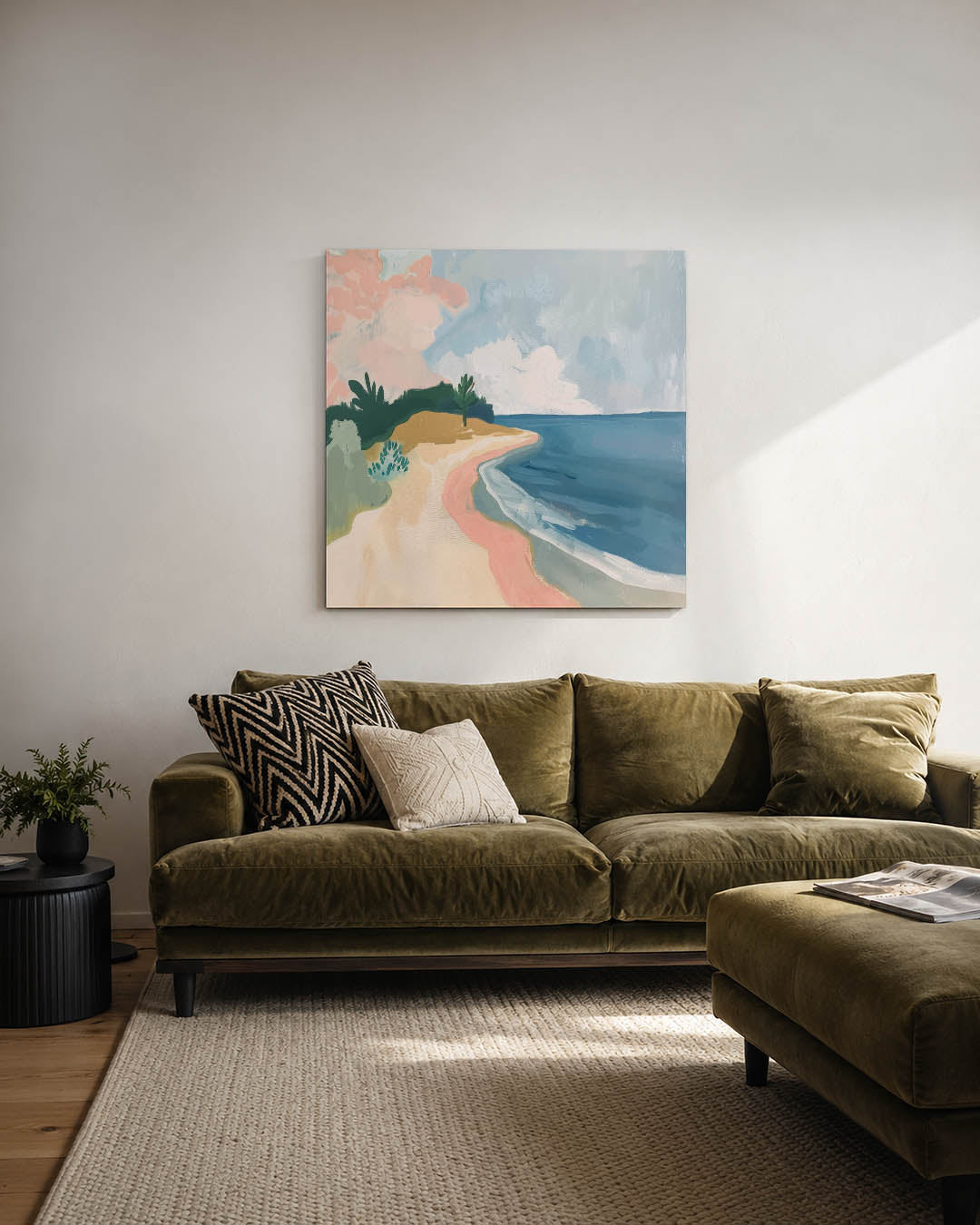Kleurrijk strandlandschap Kunstwerk