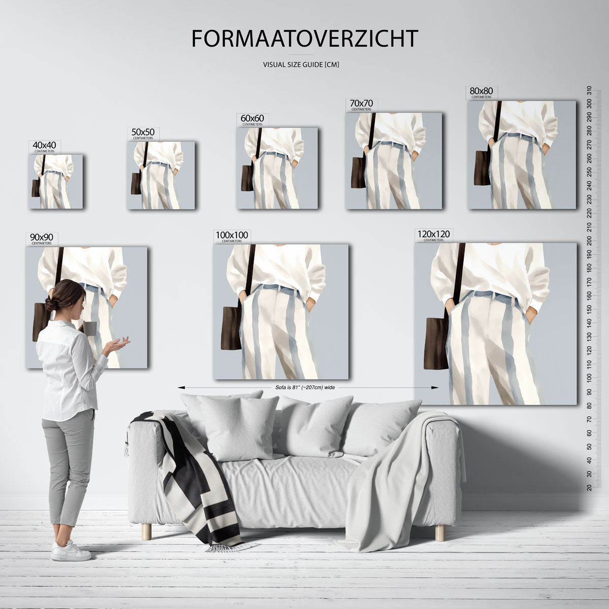 Gestreepte broek en tas Poster