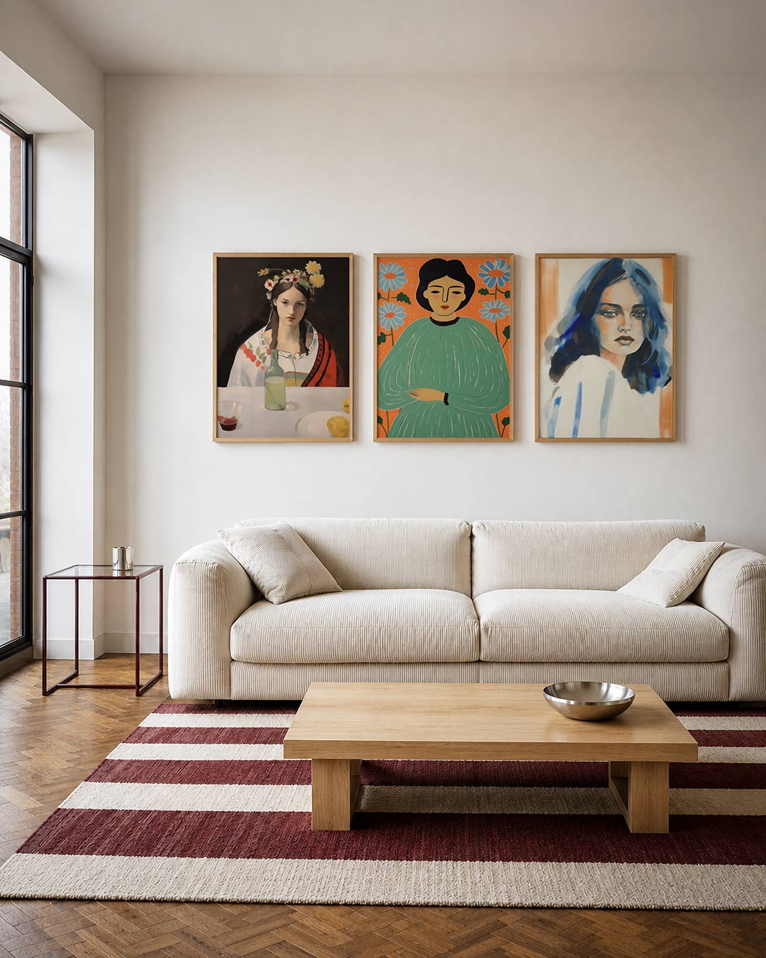 Kleurrijke portretcompositie Posterset