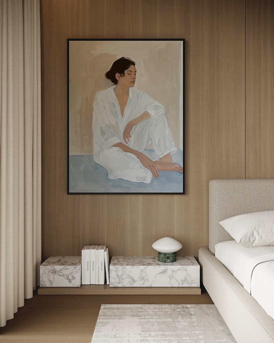 Rustige zittende vrouw Kunstwerk
