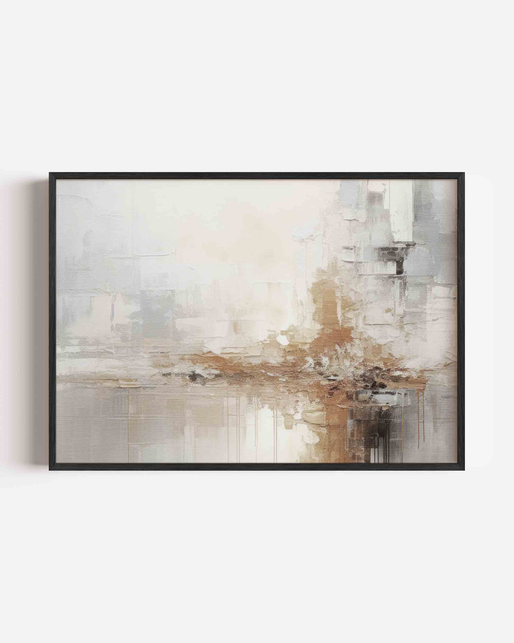 Abstracte beige en grijze Poster