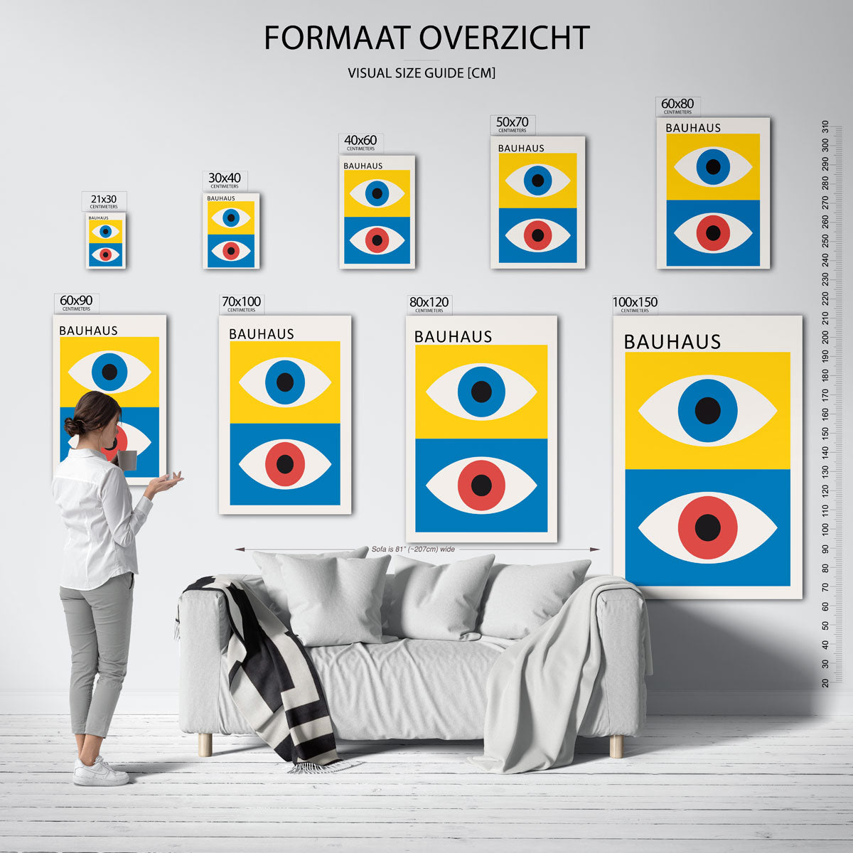 Oogvormen en kleurvlakken Poster