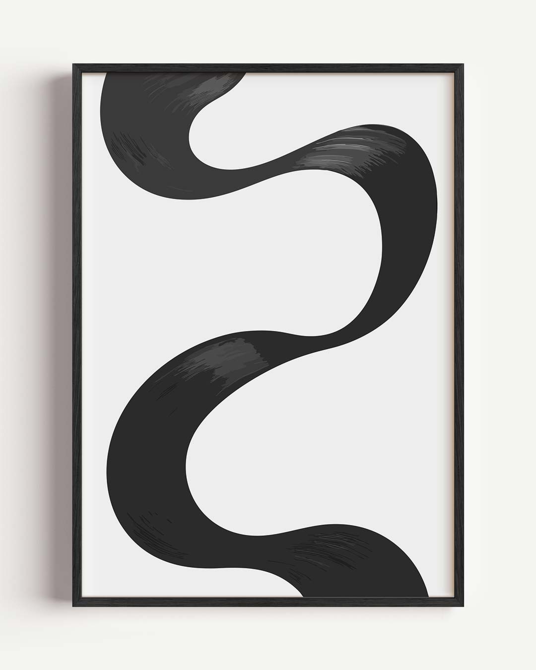 Elegante Zwarte Golven Poster-WallArtistic