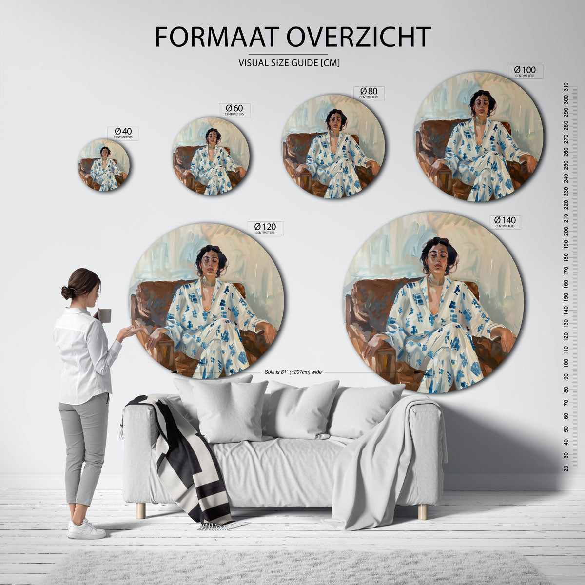Vrouw in stoel Muurcirkel