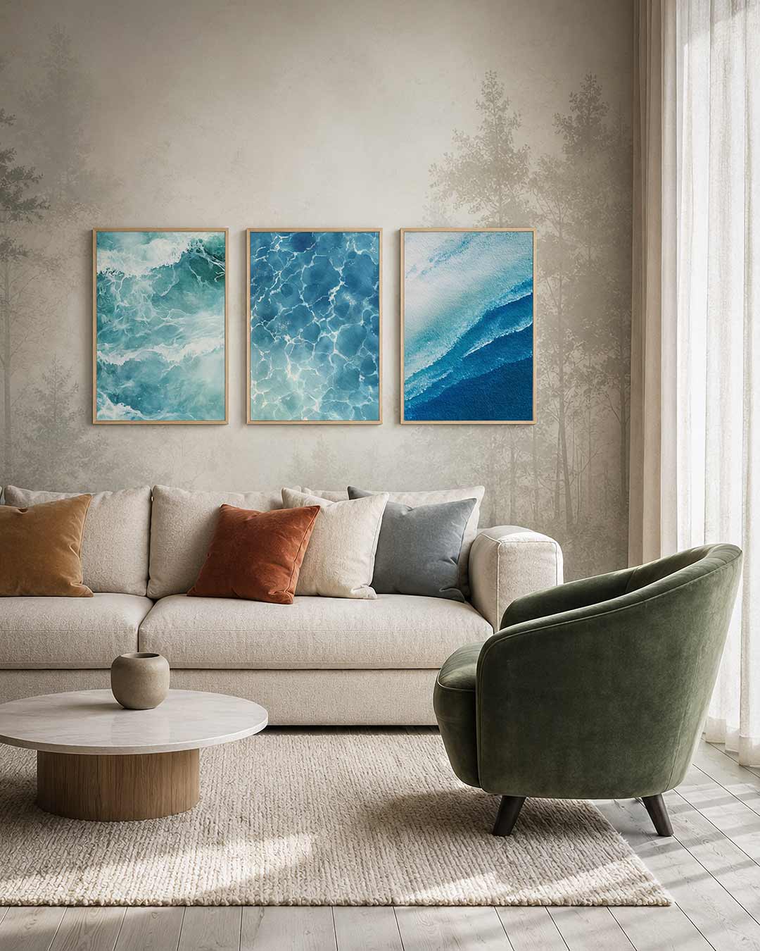 Golvend water ritme Posterset