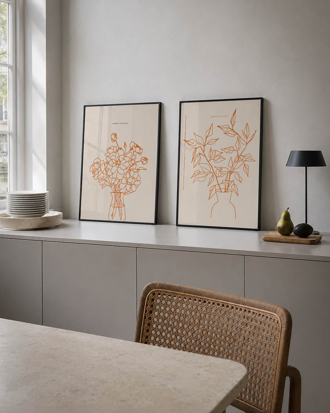 Bloemlijnenspel Posterset