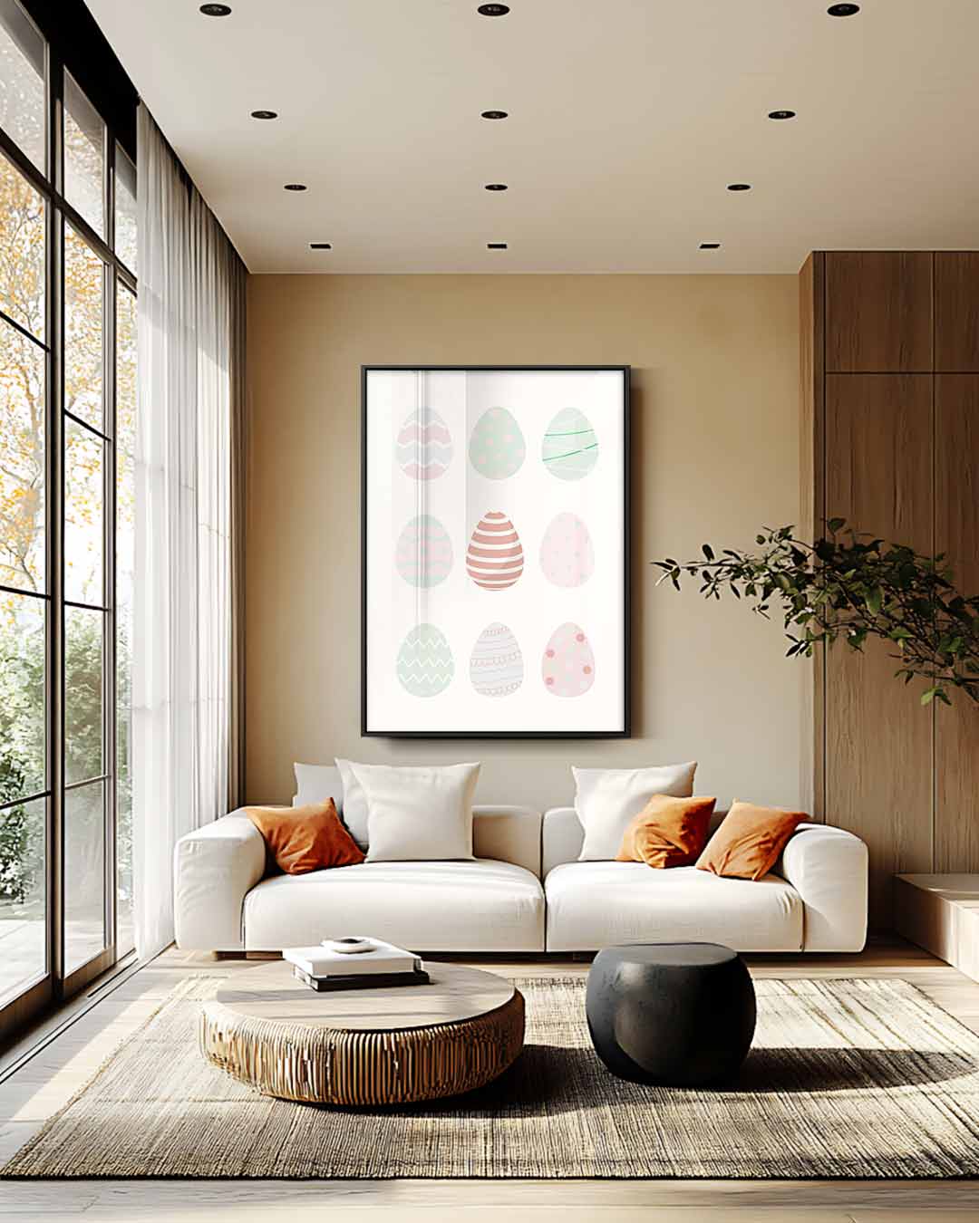 Pastel Paasei Illustratie Kunstwerk-canvas-dibond-plexiglas-wanddecoratie-WallArtistic