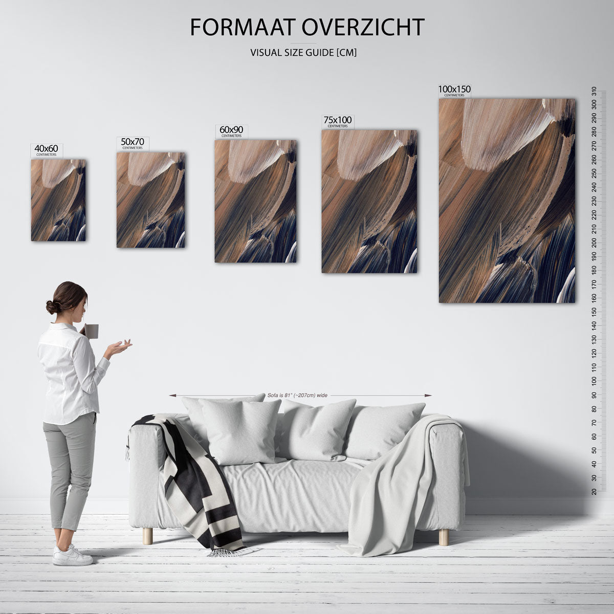 Organische borstelstreken Kunstwerk
