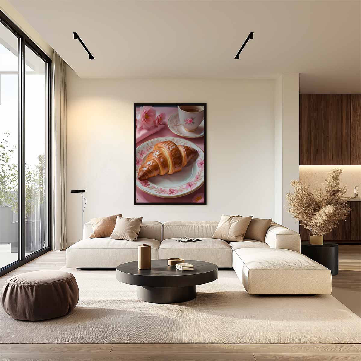 Roze ontbijtgenot Kunstwerk-canvas-dibond-plexiglas-wanddecoratie-WallArtistic