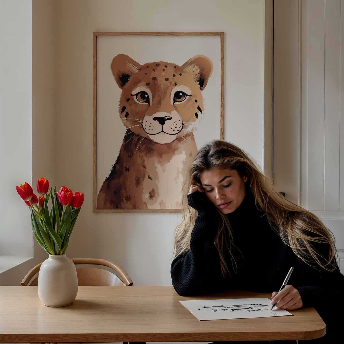 Schattige Cheetah Poster-WallArtistic