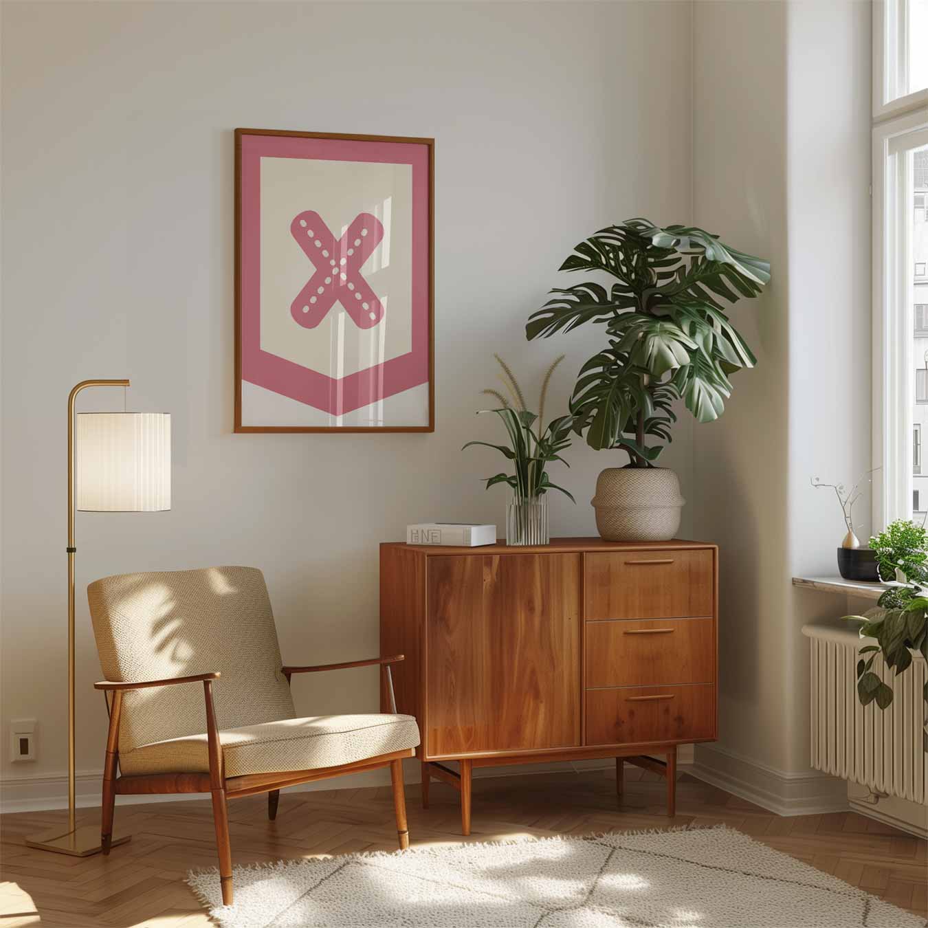 Stijlvolle Roze Abstracte Poster-WallArtistic