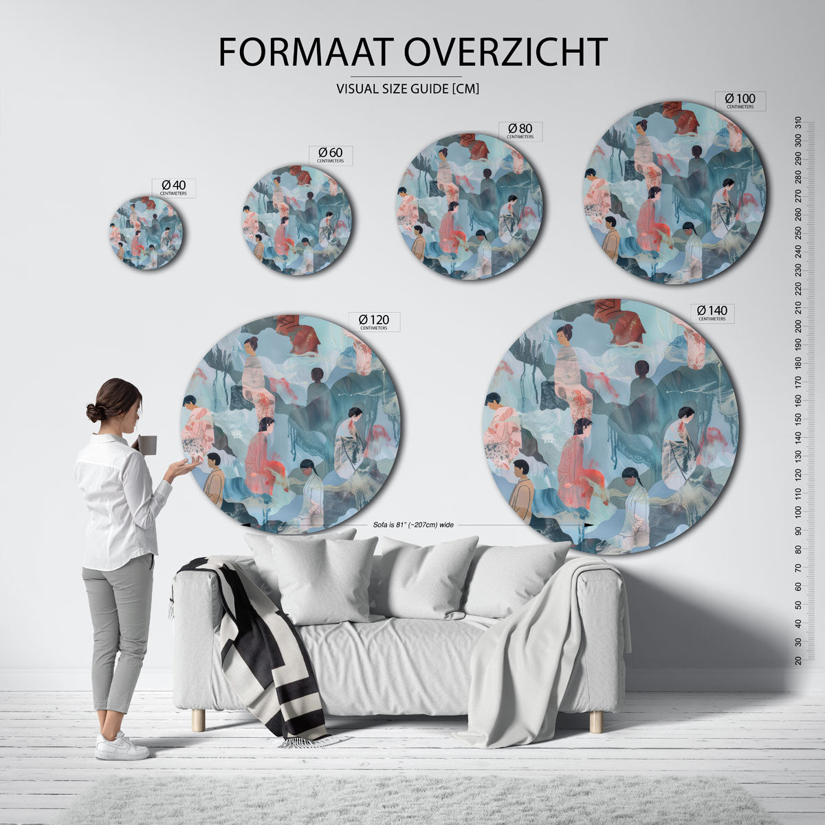 Zittende figuren Muurcirkel