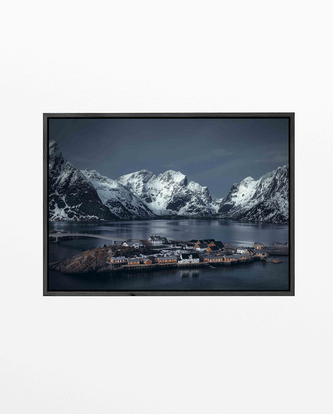 Berglandschap met dorp Kunstwerk