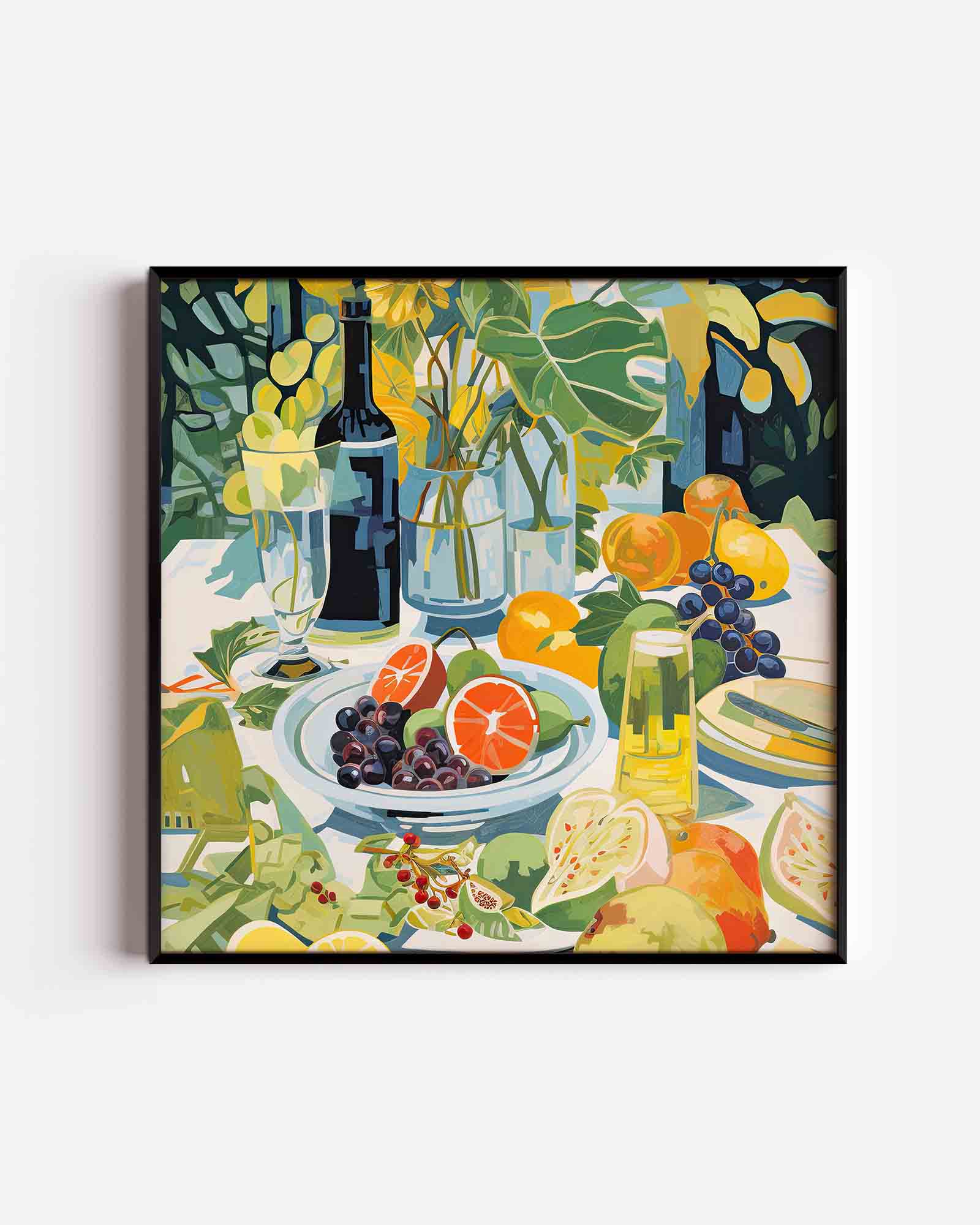 Fruit en flessen Poster