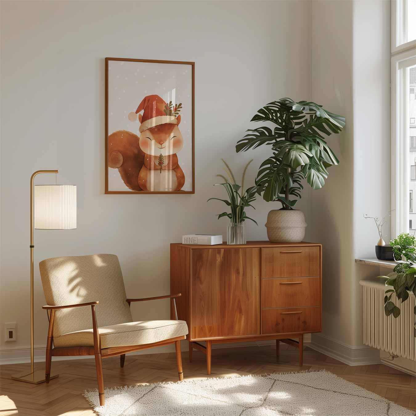 Kerst Eekhoorn Poster-WallArtistic