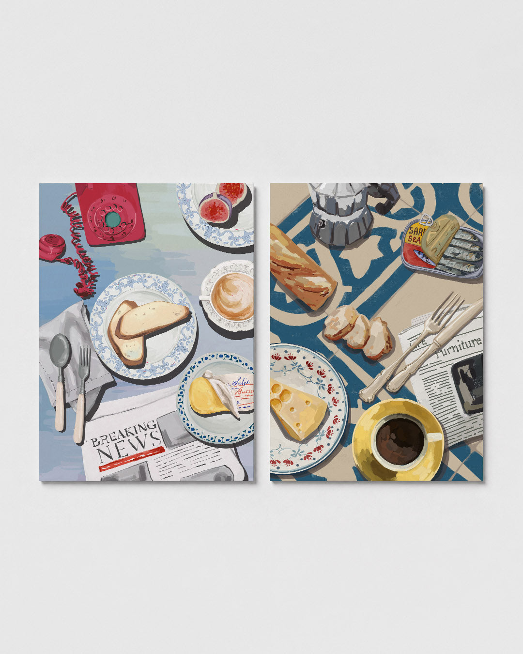 Ontbijt en nieuws Posterset