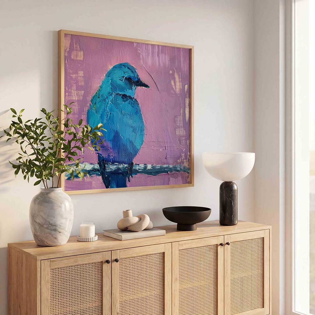Blauwe vogel Poster