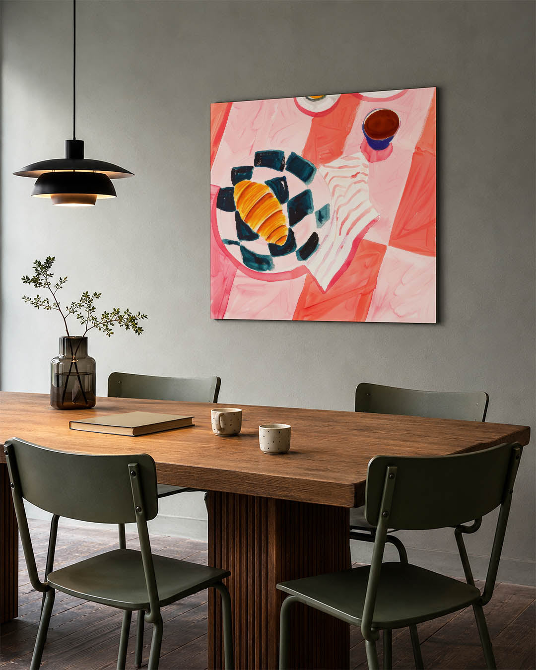 Vrolijk ontbijt tafereel Kunstwerk
