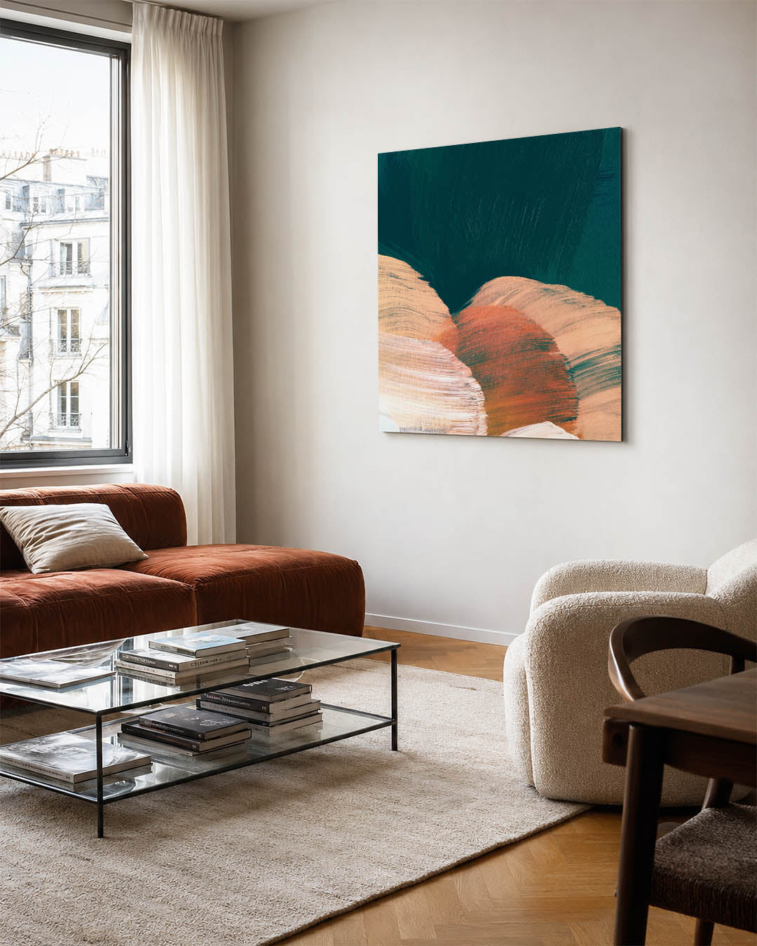 Kleurrijke borstelslag Kunstwerk