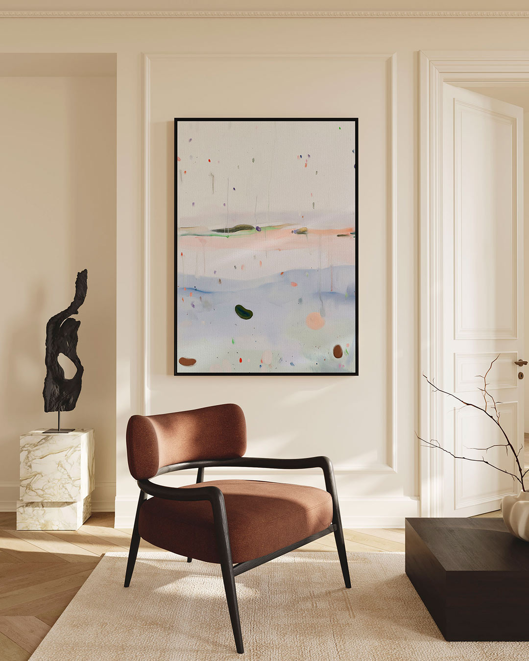 Vloeiende kleurencompositie Kunstwerk