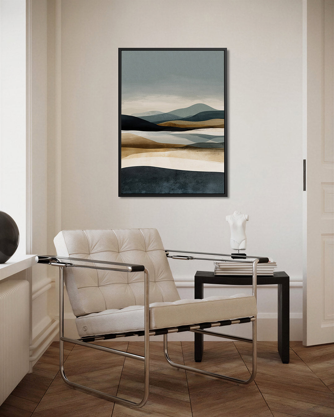 Gelaagde landschap compositie Kunstwerk
