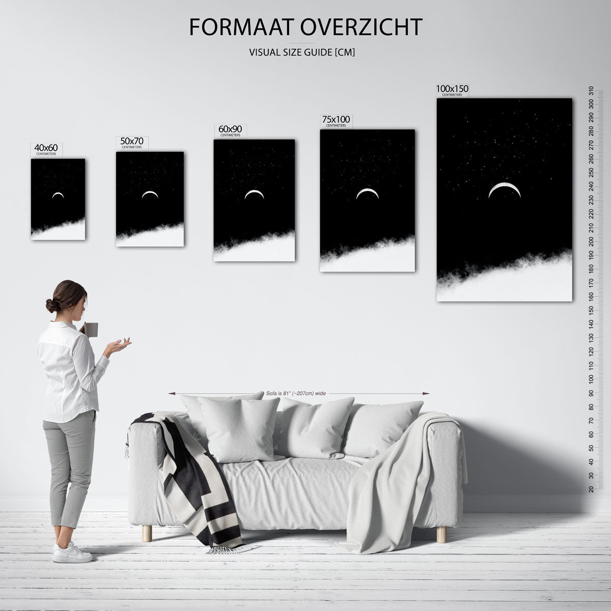 Maan en sterren Kunstwerk